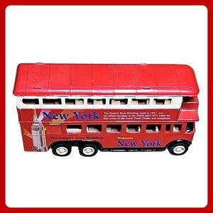 York City Double Decker Bus‎ Empire State Building Souvenir Diecast Metal Toy